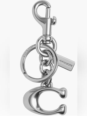 Coach Silver-Tone C Charm Key Holder